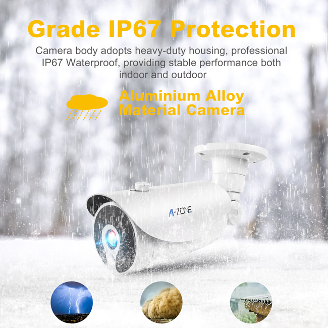 Cámara IP de seguridad en el hogar 2MP, cámara granangular 12PCS LED nano de la bala 1080p