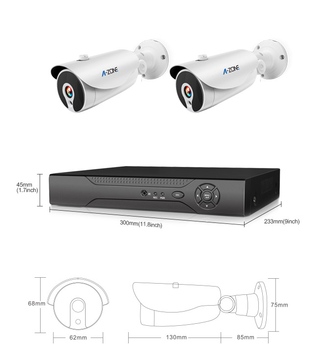 equipo al aire libre, sistema de la cámara CCTV de 960P 2Ch Poe de la cámara de seguridad del Poe 