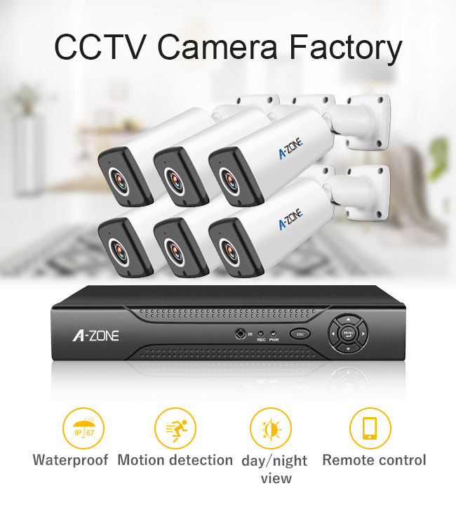 Equipo del CCTV del infrarrojo AHD de Digitaces, seguridad en el hogar del sistema de la cámara de Nvr del canal 1.3MP 6